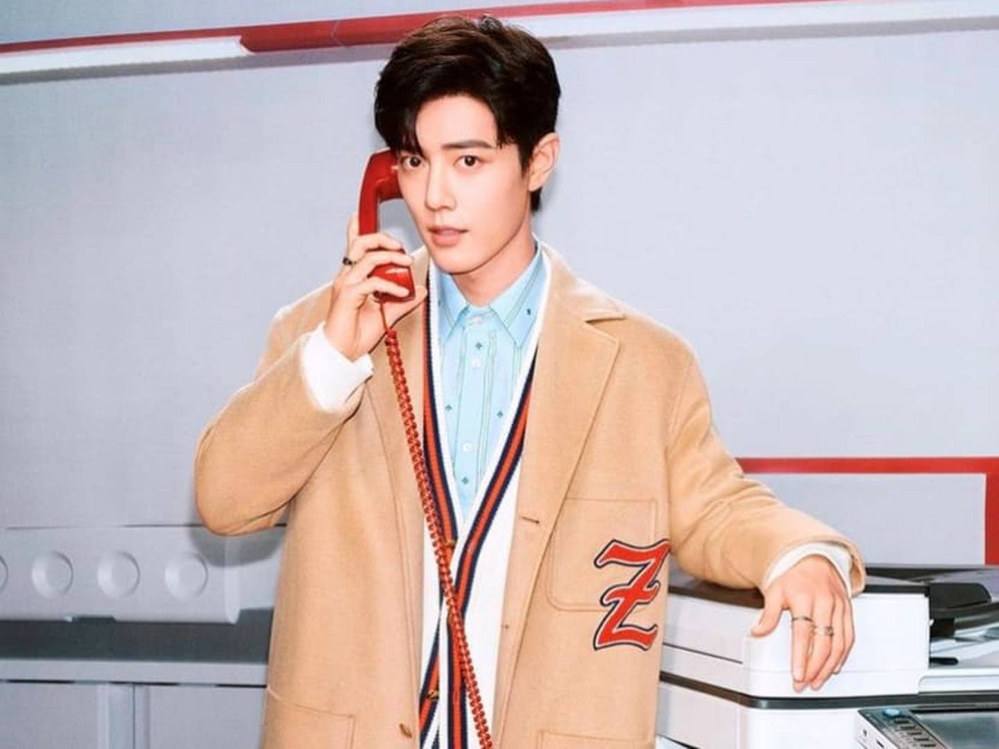 An image of Xiao Zhan posted to Gucci's Instagram as part of the brand ambassador announcement. Gucci