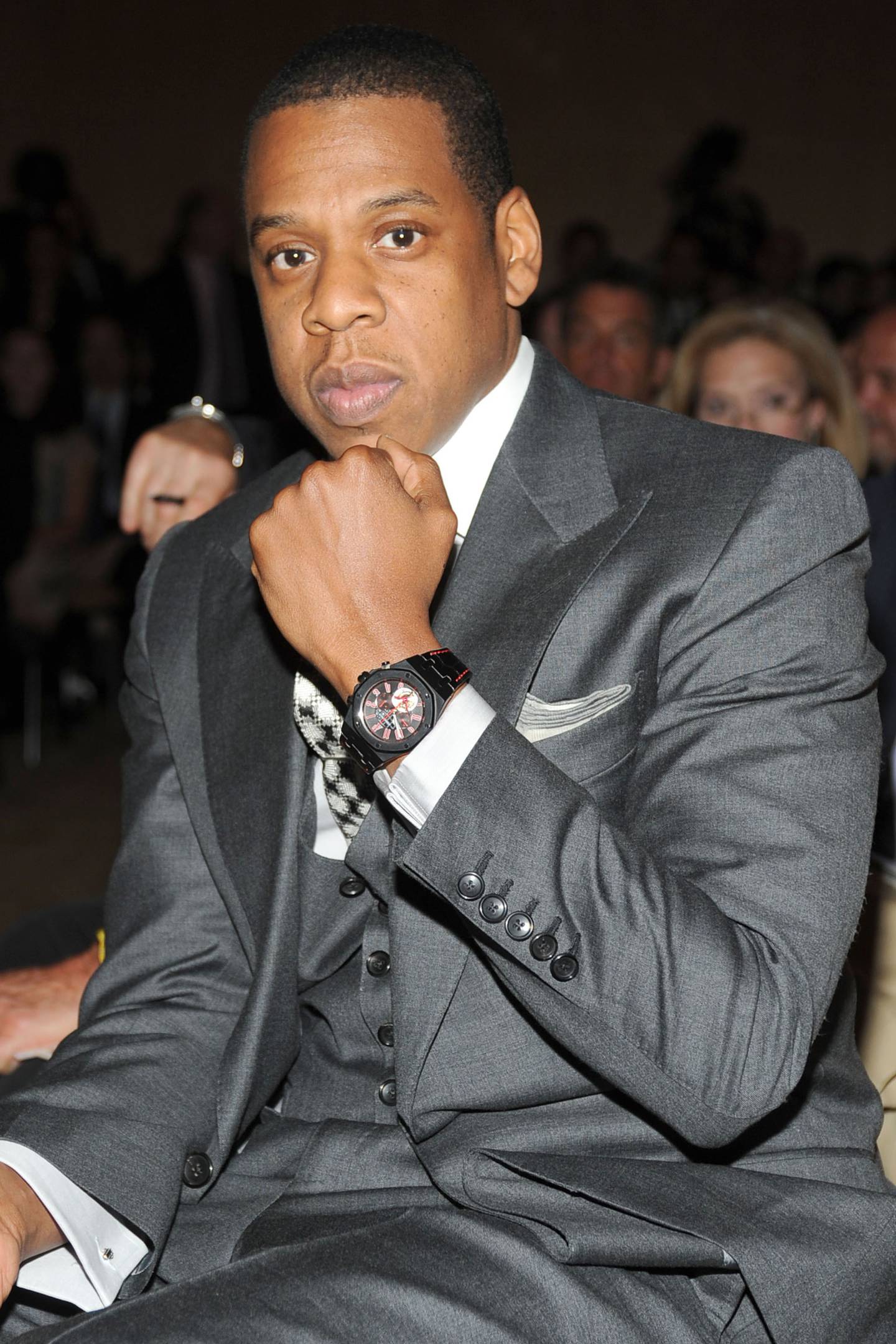 Jay-Z attends Audemars Piguet "Time To Give" celebrity watch auction to benefit Broadway Cares / Equity Fights AIDS.