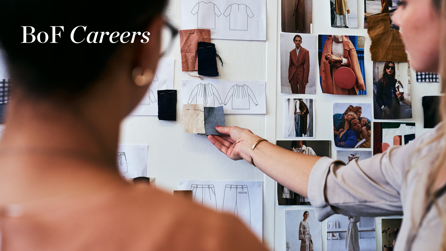 Designers reviewing swatches, BoF Careers 2021.