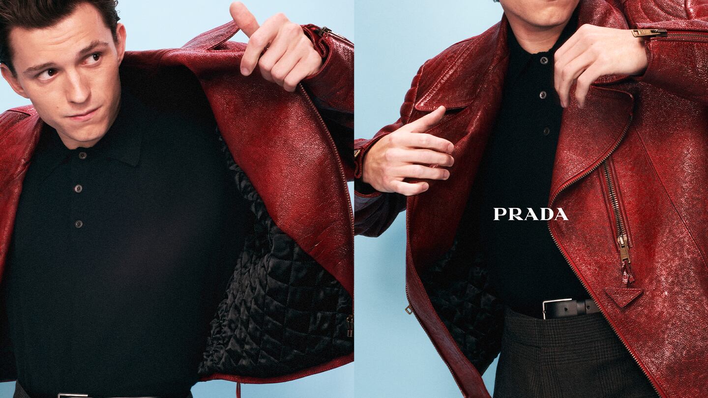 Spiderman star Tom Holland posed for Prada's latest campaign.