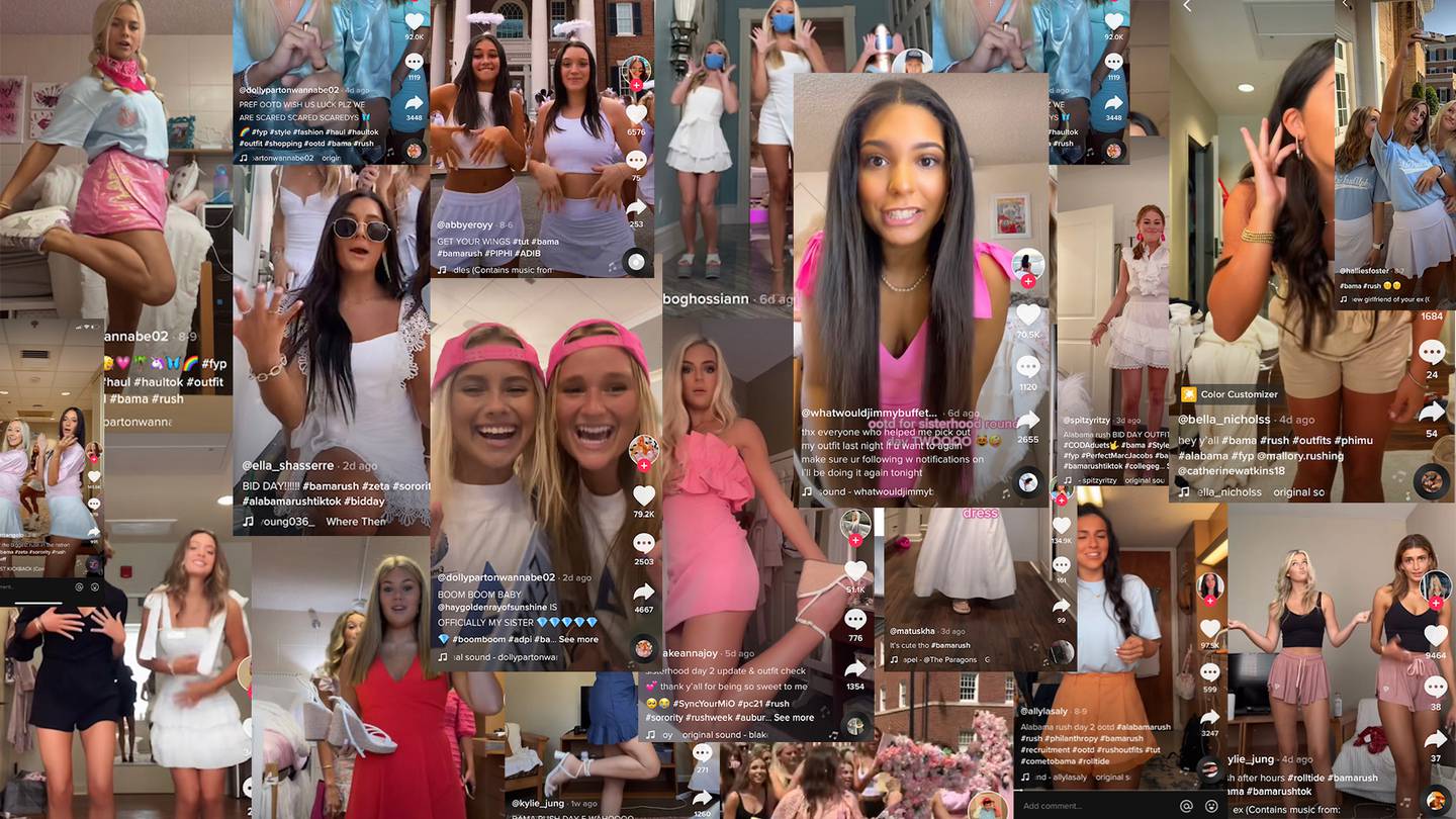 Sorority hopefuls at the University of Alabama created a viral moment on TikTok, boosting their favourite brands. BoF Collage.