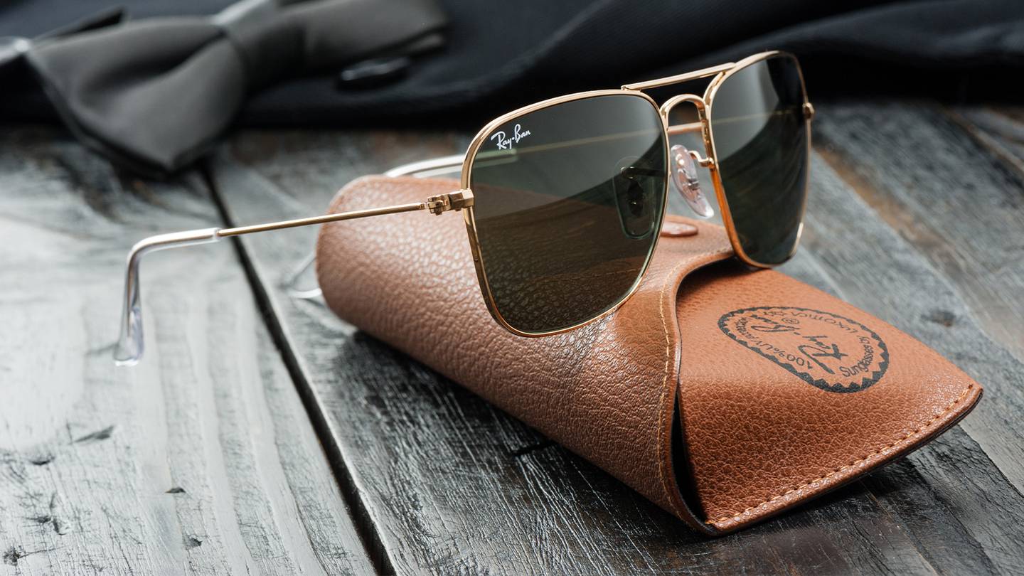 Ray-Ban sunglasses and case.