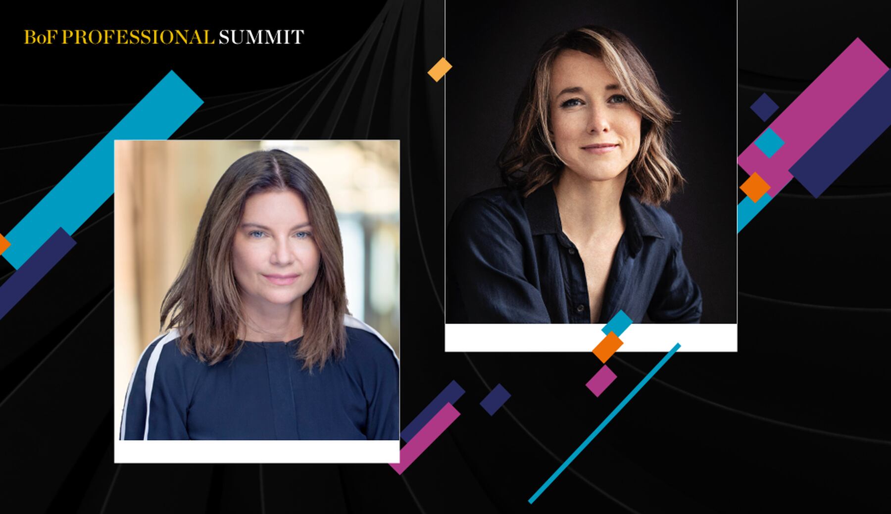 Natalie Massenet and Natasha Franck speaking at the BoF Professional Summit: New Frontiers in Fashion and Technology