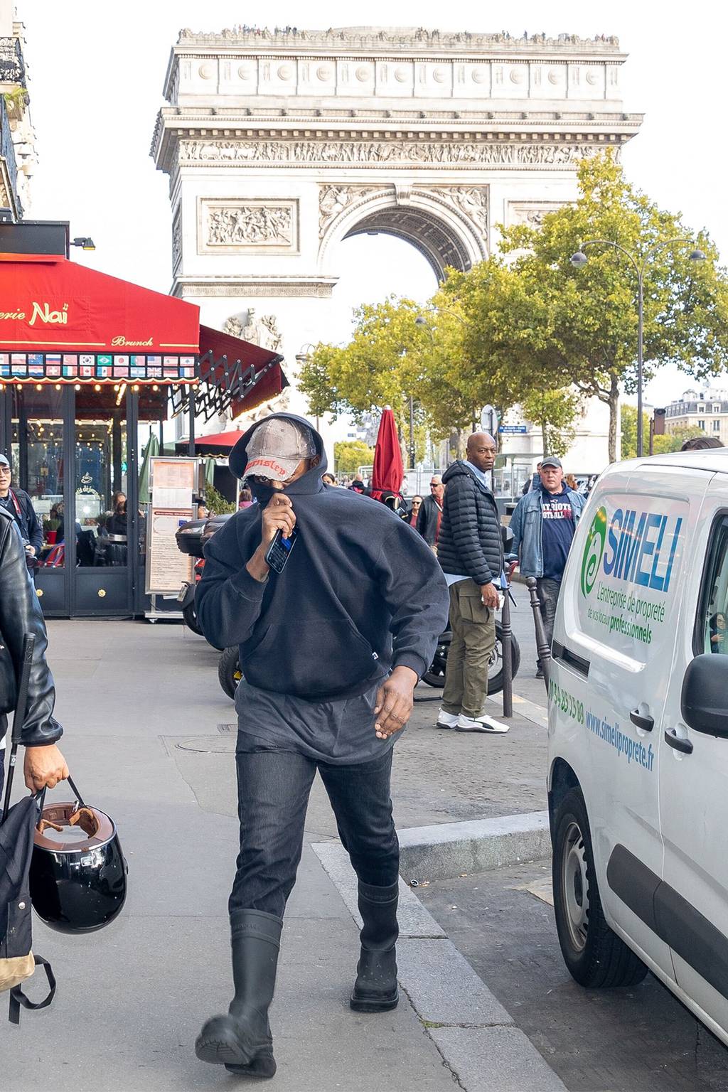 Kanye West seen in Paris on October 1st.