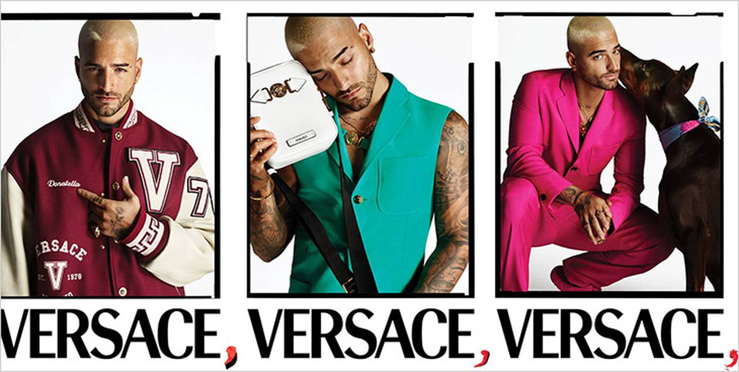 Colombian-born Maluma fronts Versace's latest men's campaign.