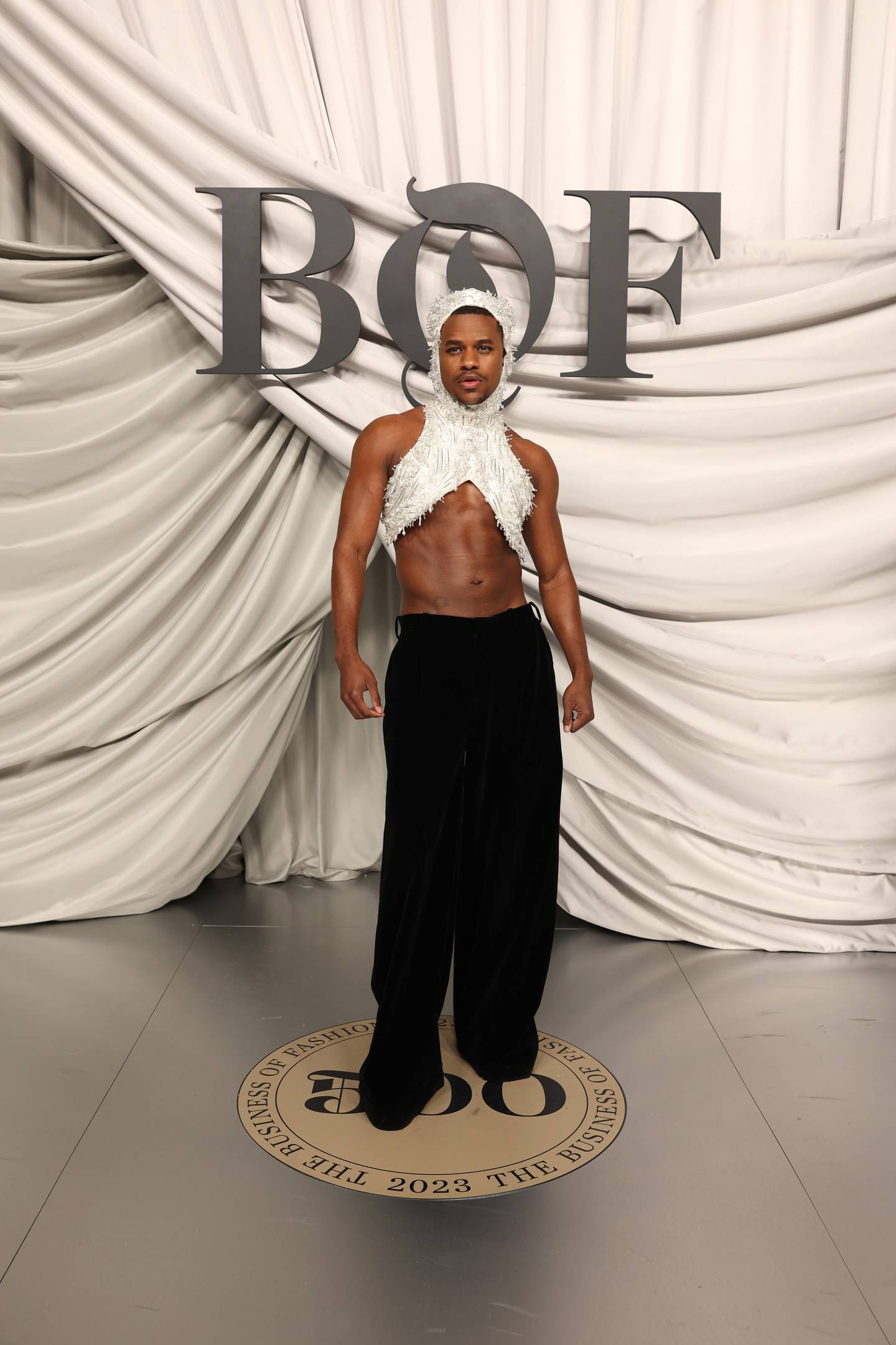 Jeremy Pope attends the #BoF500 Gala during Paris Fashion Week at Shangri-La Hotel Paris on September 30, 2023 in Paris, France.
