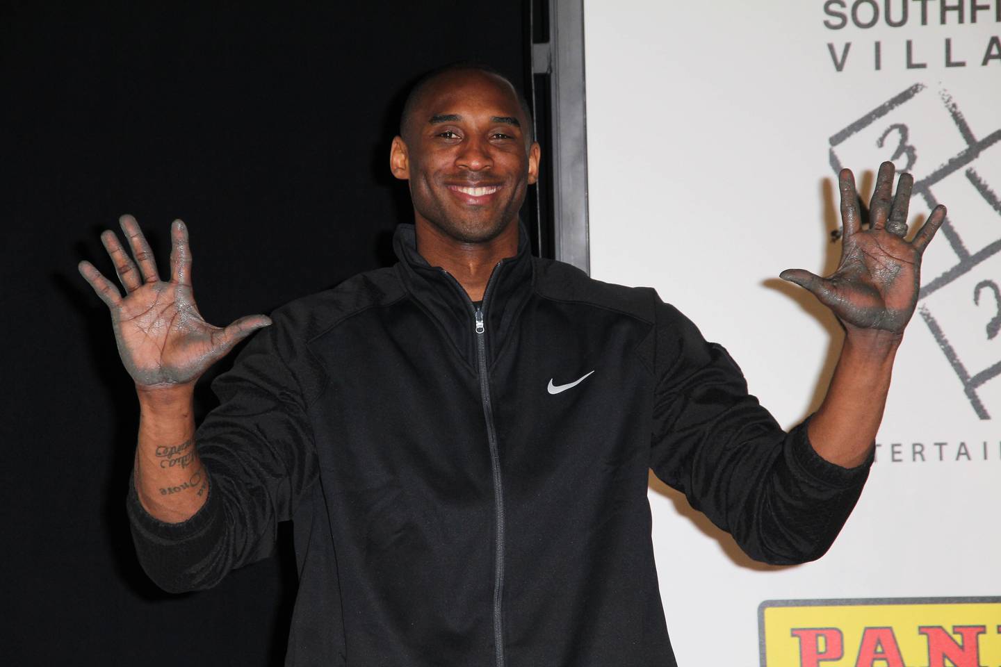Kobe Bryant at the hand and footprint ceremony of the Chinese Theater, in Hollywood, California in February 2011.