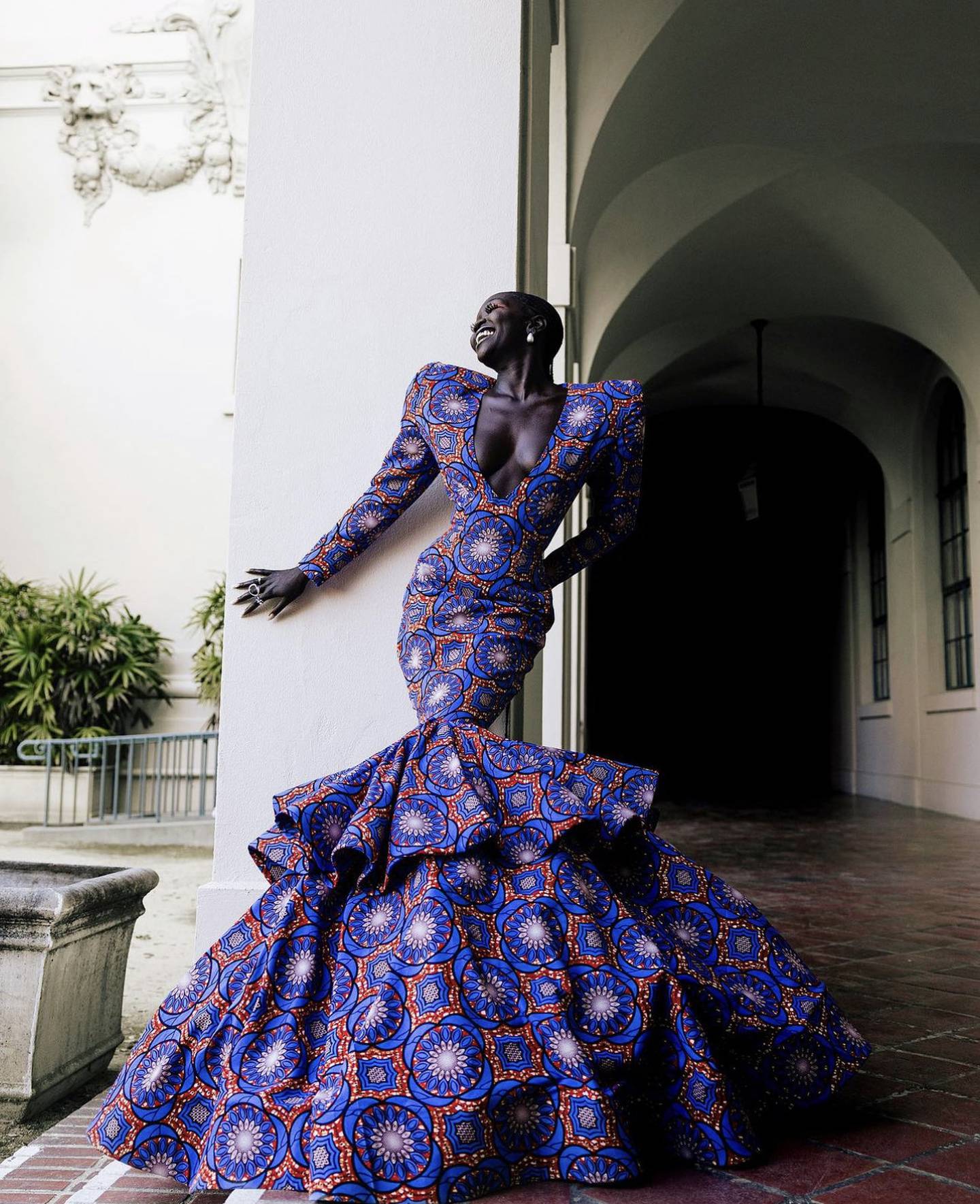 An outfit from Cameroon-born, US-based designer Claude Kameni whose namesake brand has attracted several celebrity clients.