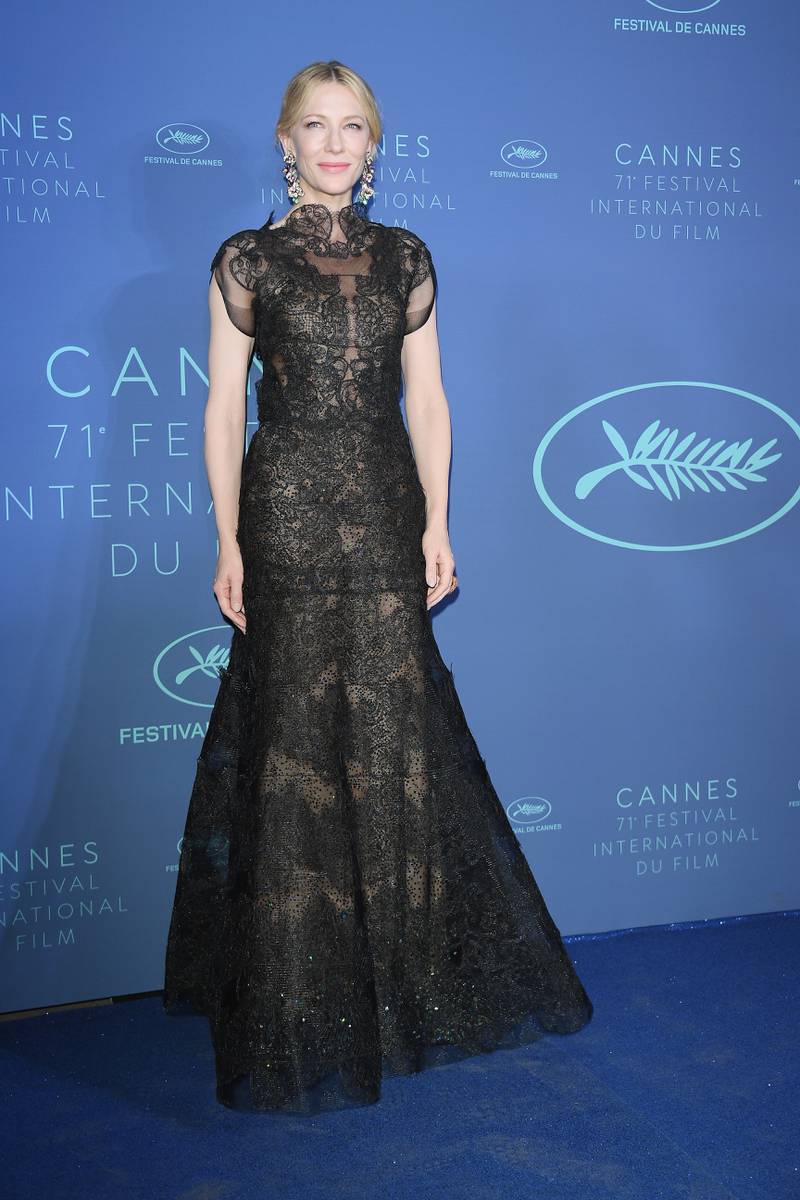 Cate Blanchett in her original Giorgio Armani dress at the Cannes Film Festival in 2018.