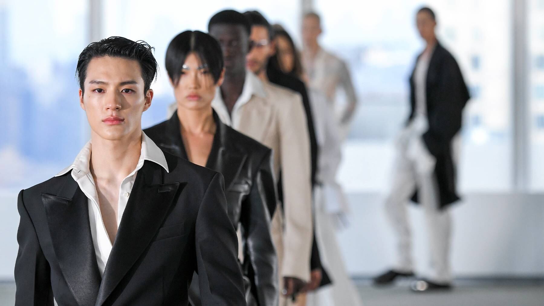 Korean singer Jeno walks the runway for the Peter Do fashion show during September 2022 New York Fashion Week.