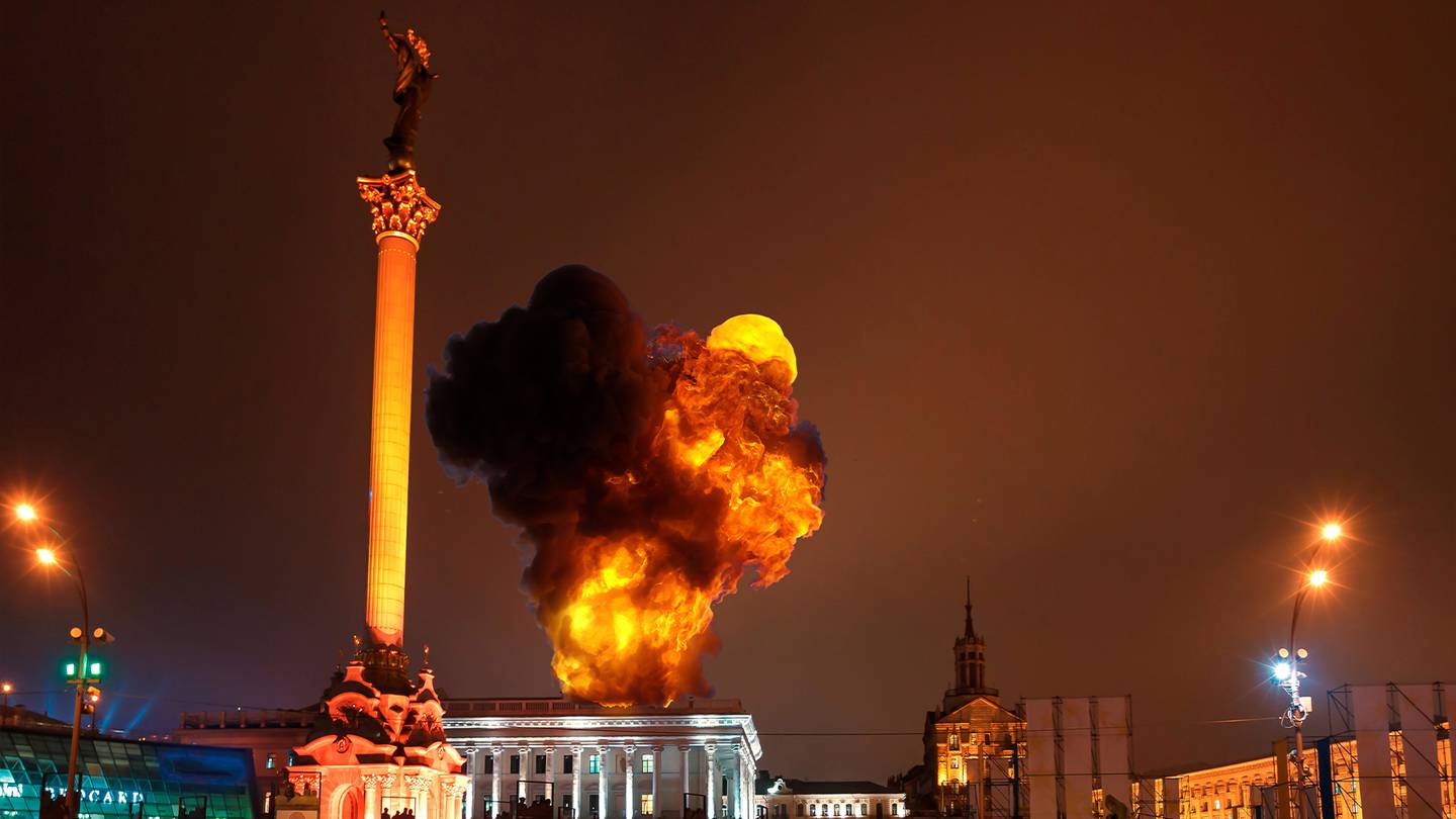 Explosions in Kiev, Ukraine.