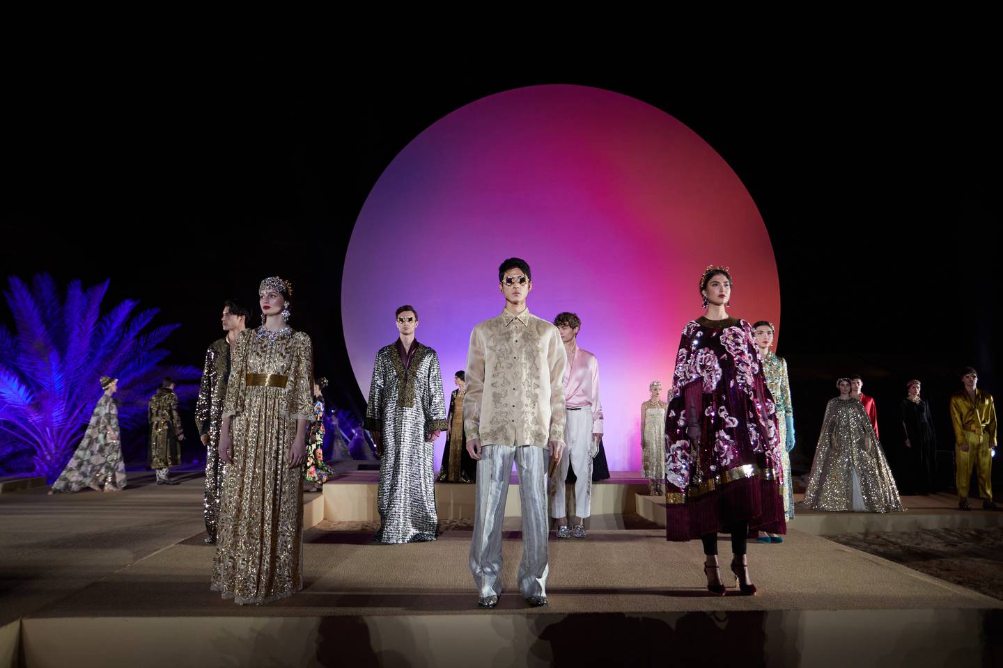 Dolce & Gabbana presented special edition of their Alta Moda and and Alta Sartoria collections at a fashion show in Al-Ula, Saudi Arabia in 2022.