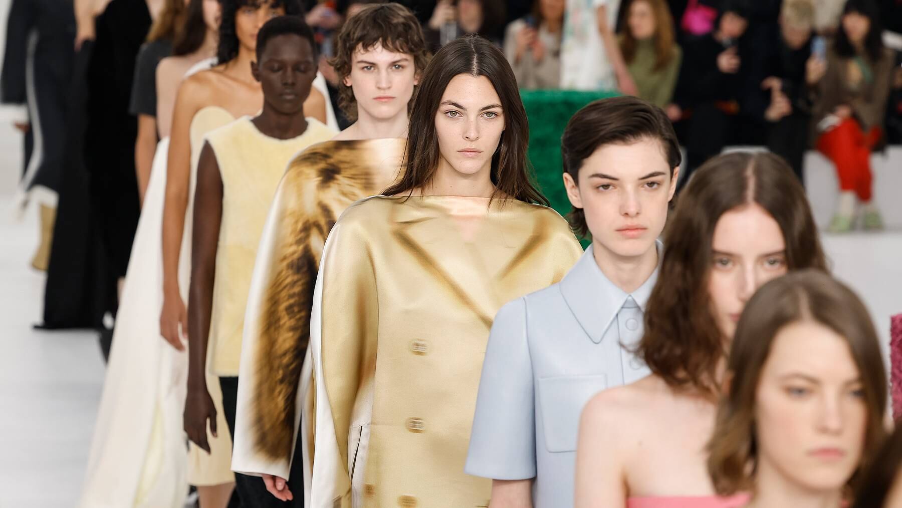 Models walk the finale at Loewe's Autumn/Winter 2023 show.