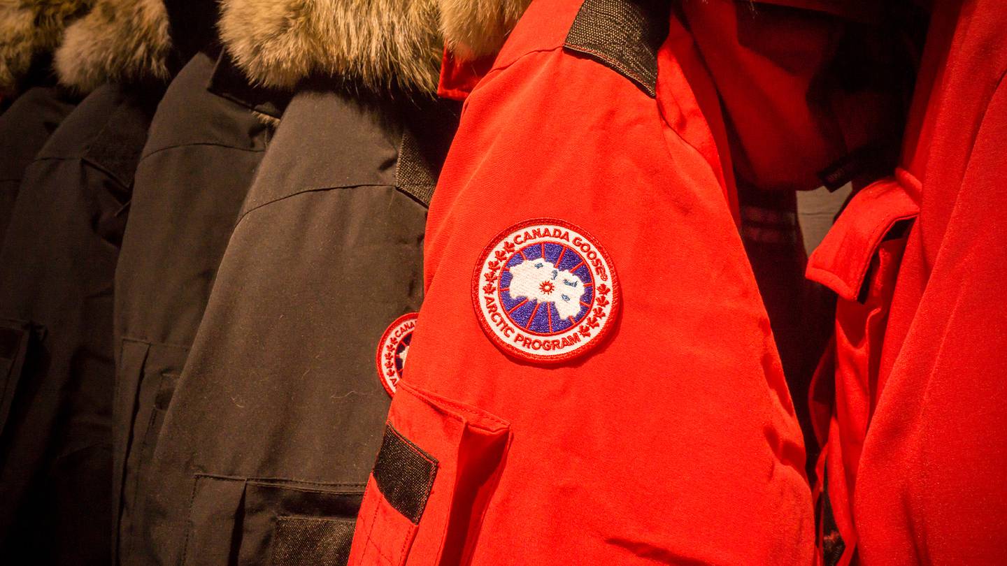 Canada Goose red fur trimmed coat.