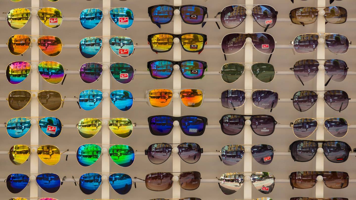 Ray Ban sunglasses.