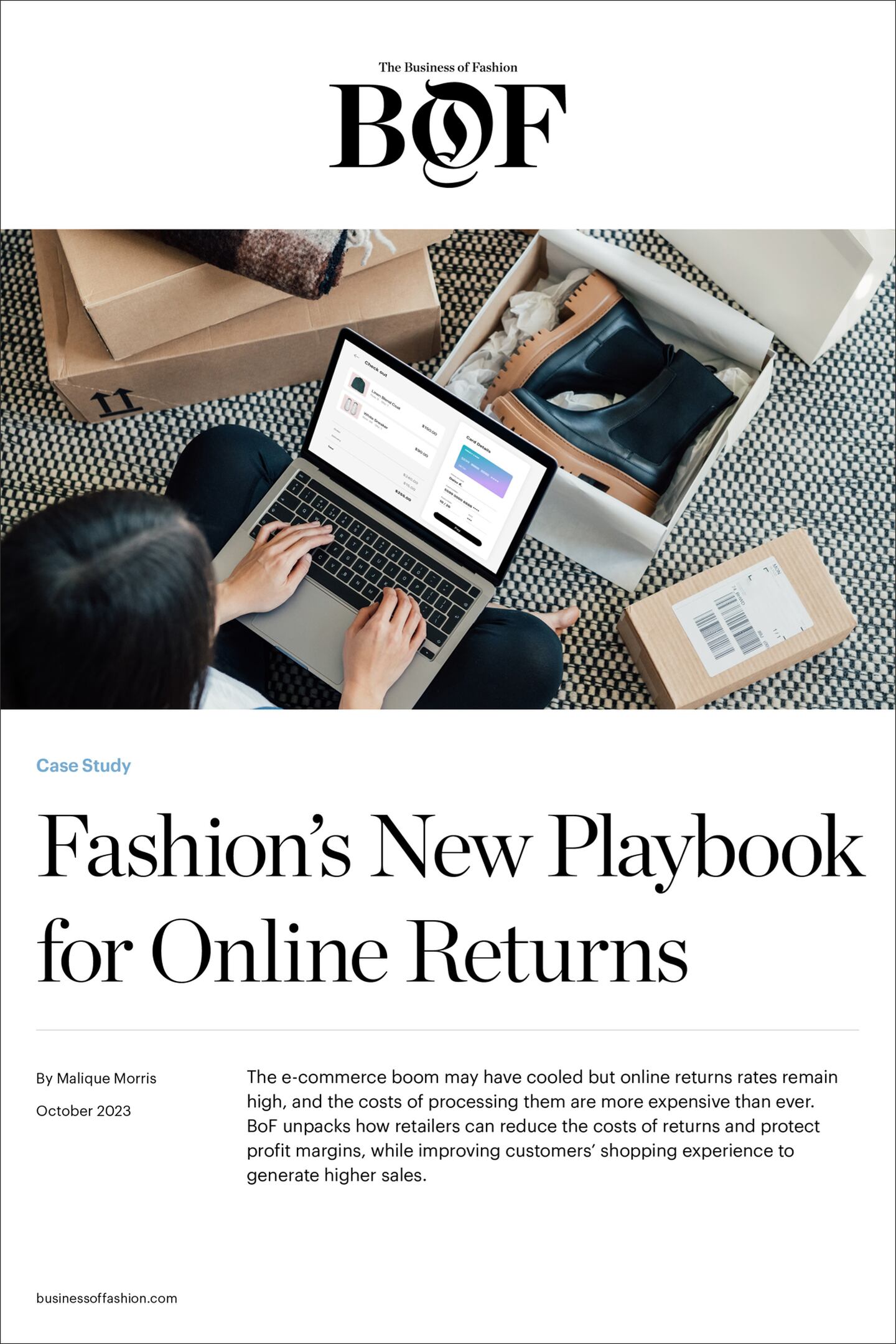 BoF's new case study, Fashion's New Playbook for Online Returns cover