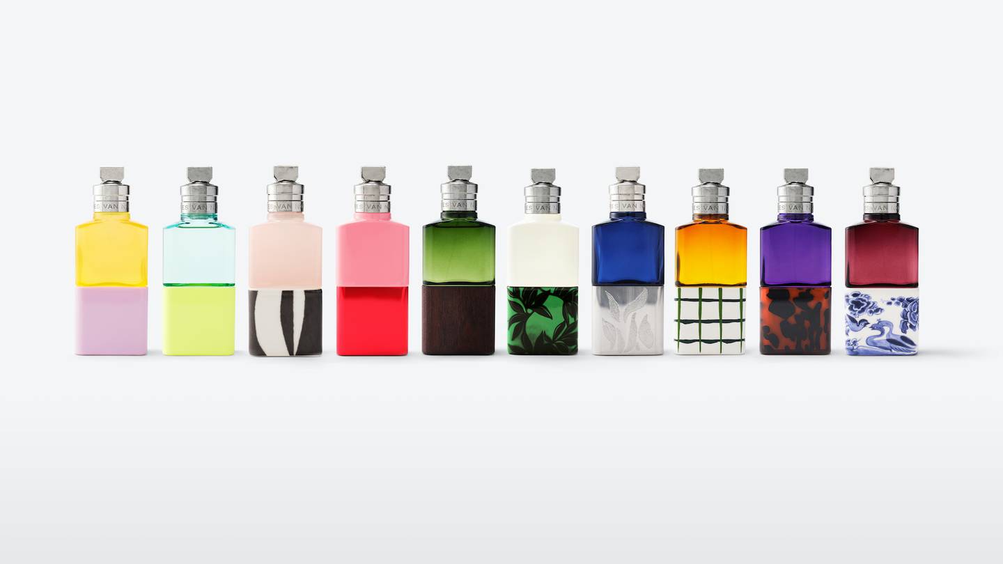 Dries Van Noten's debut beauty collection includes a line of refillable perfumes.