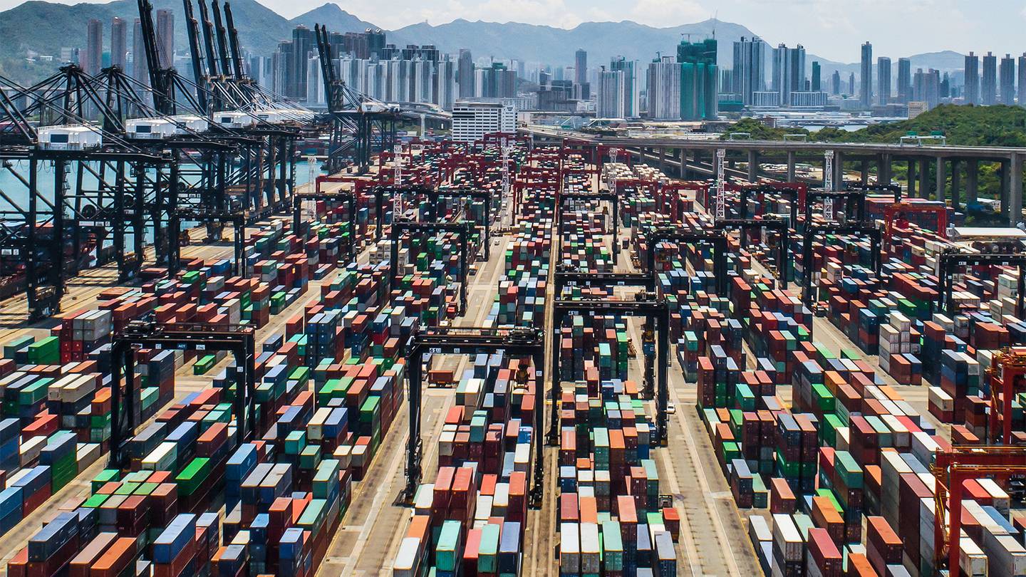 Cargo container terminal, Hong Kong. Shutterstock.