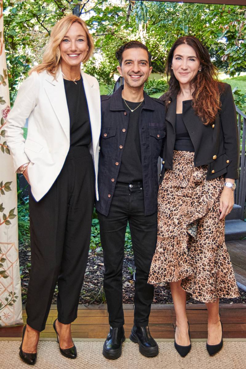 Laura Burdese, marketing and communication vice president of Bulgari, Imran Amed, founder and CEO of The Business of Fashion, and Gemma D'Auria, senior partner at McKinsey & Co., at the BoF x Bulgari executive roundtable on 'Gender Equity and the Next Generation of Talent in Luxury' at the Bulgari Hotel during Milan Fashion Week.