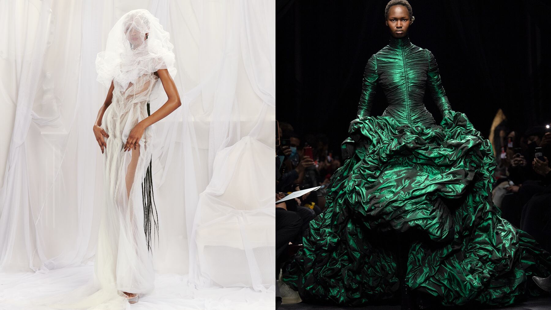 Looks from Jean Paul Gaultier's Spring/Summer 2022 Haute Couture.