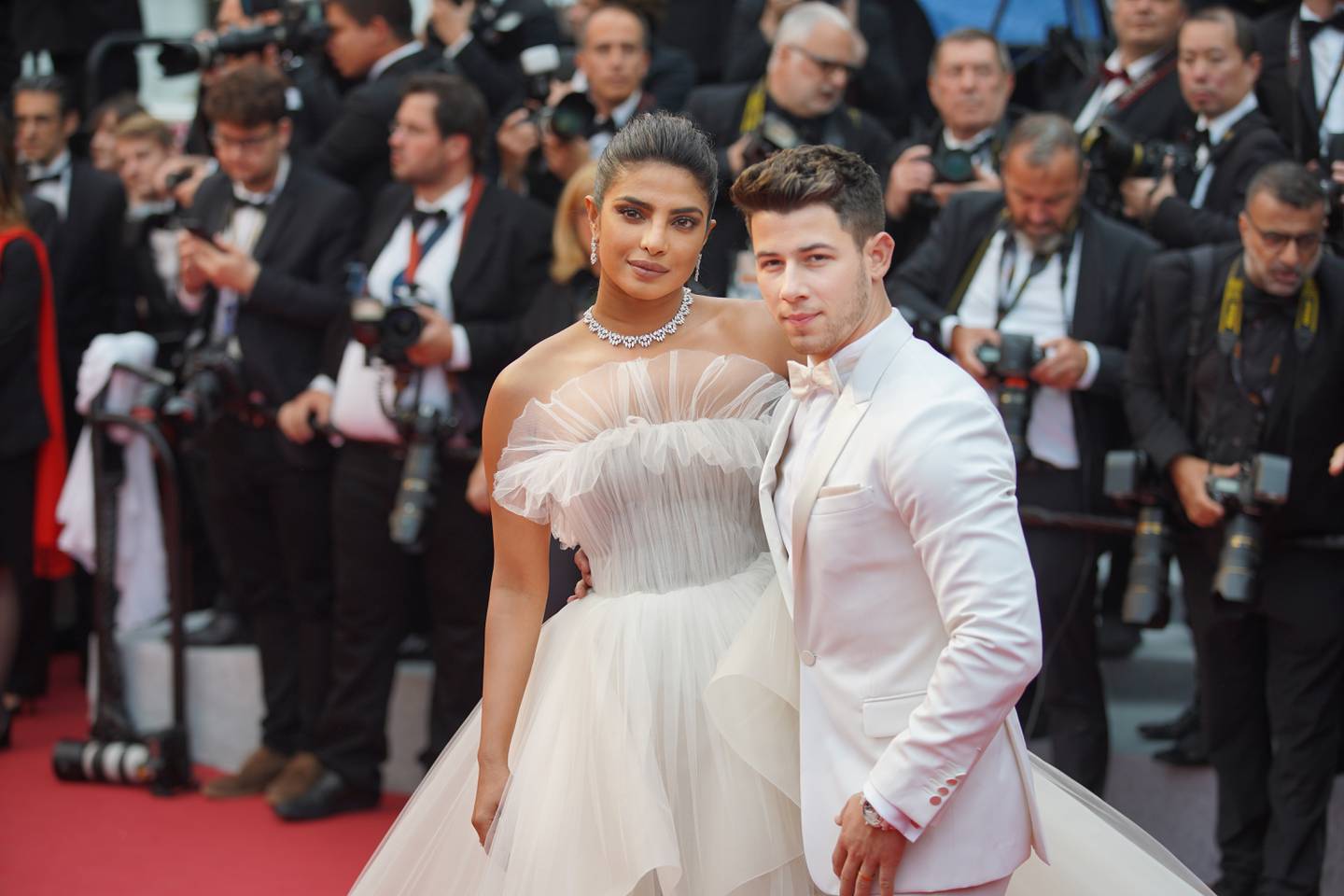 Priyanka Chopra Jonas with husband Nick Jonas at the Cannes Festival in 2019