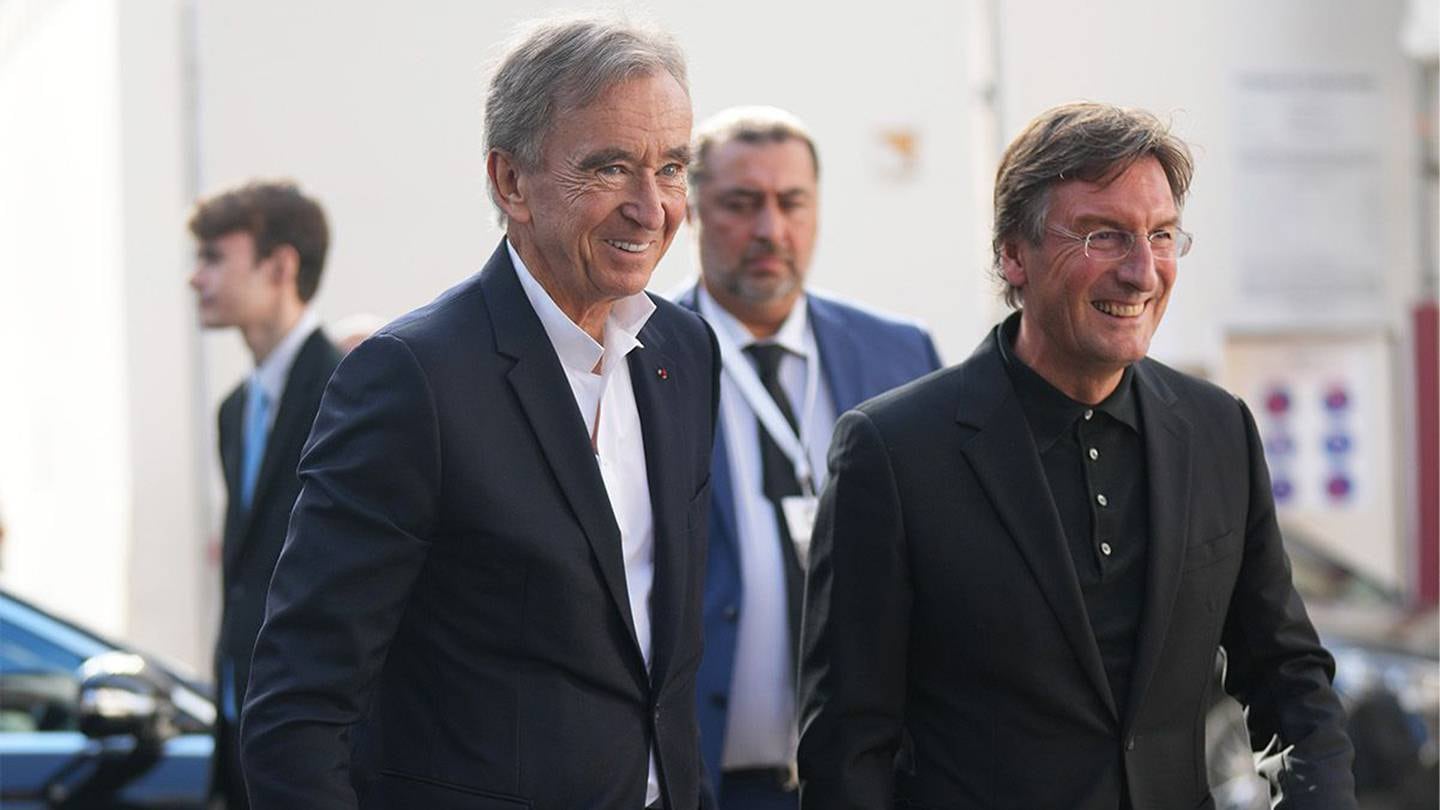 LVMH chairman Bernard Arnault and Louis Vuitton CEO Pietro Beccari.