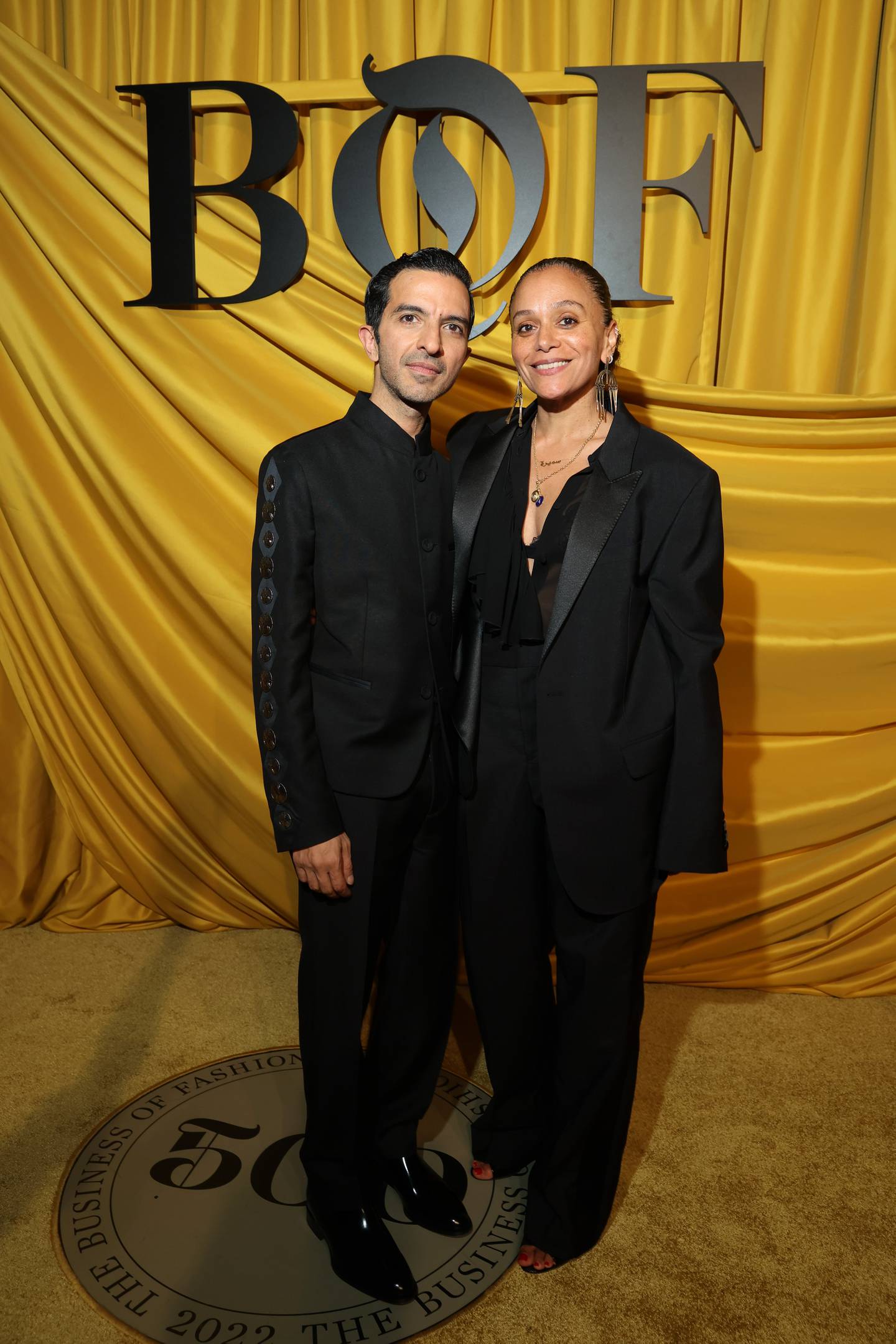 Imran Amed, founder & chief executive, from Canada, and Samira Nasr, editor-in-chief, from Canada and United States attend the #BoF500 gala during Paris Fashion Week.