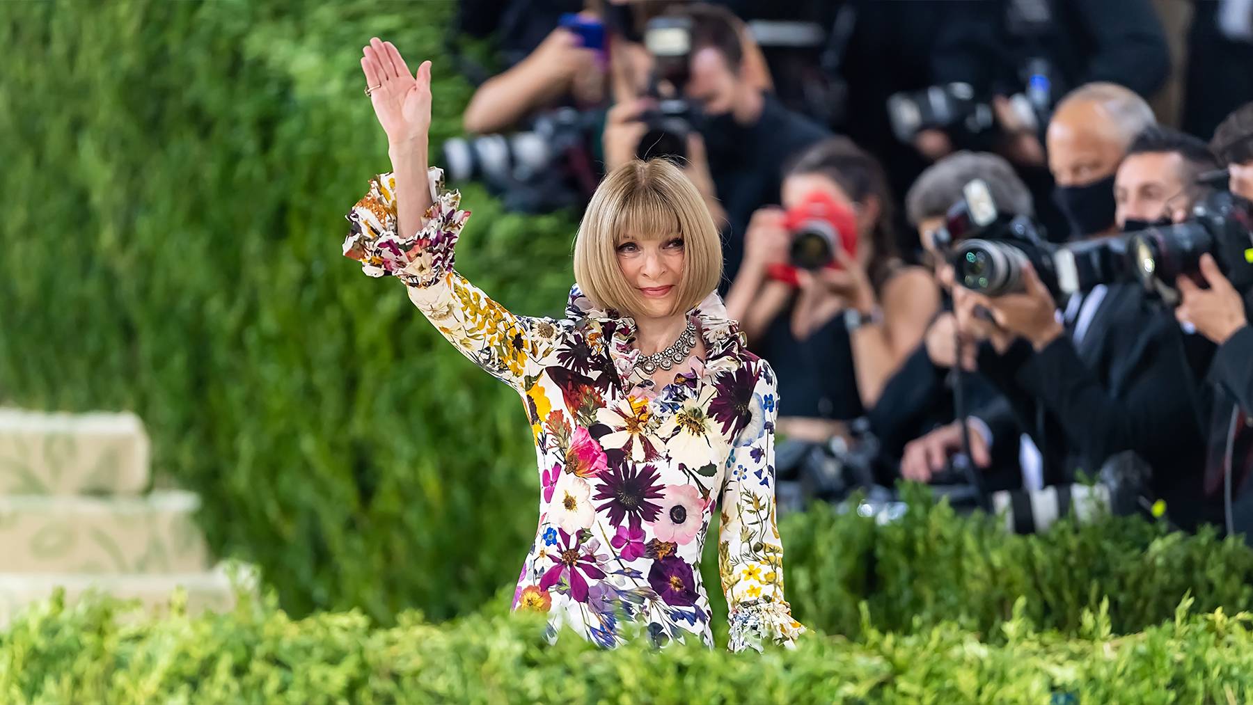 Anna Wintour at The 2021 Met Gala Celebrating In America: A Lexicon Of Fashion.