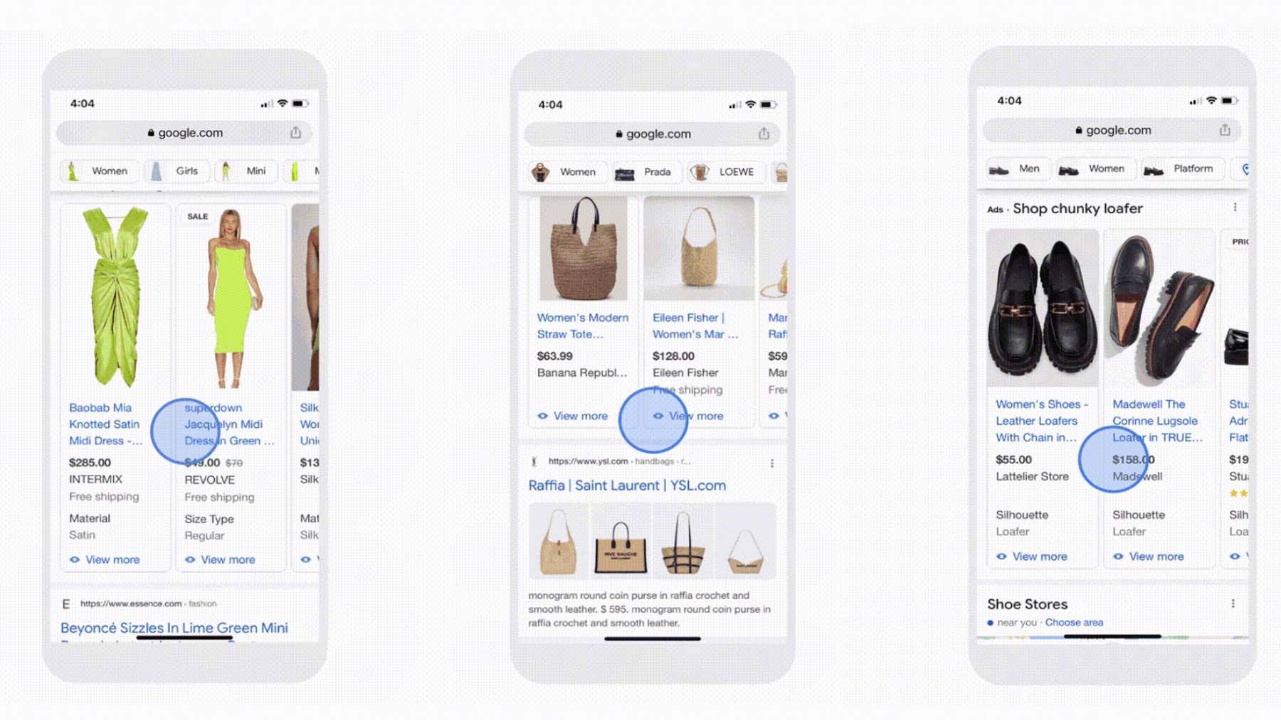 google smart phone search results shopping products