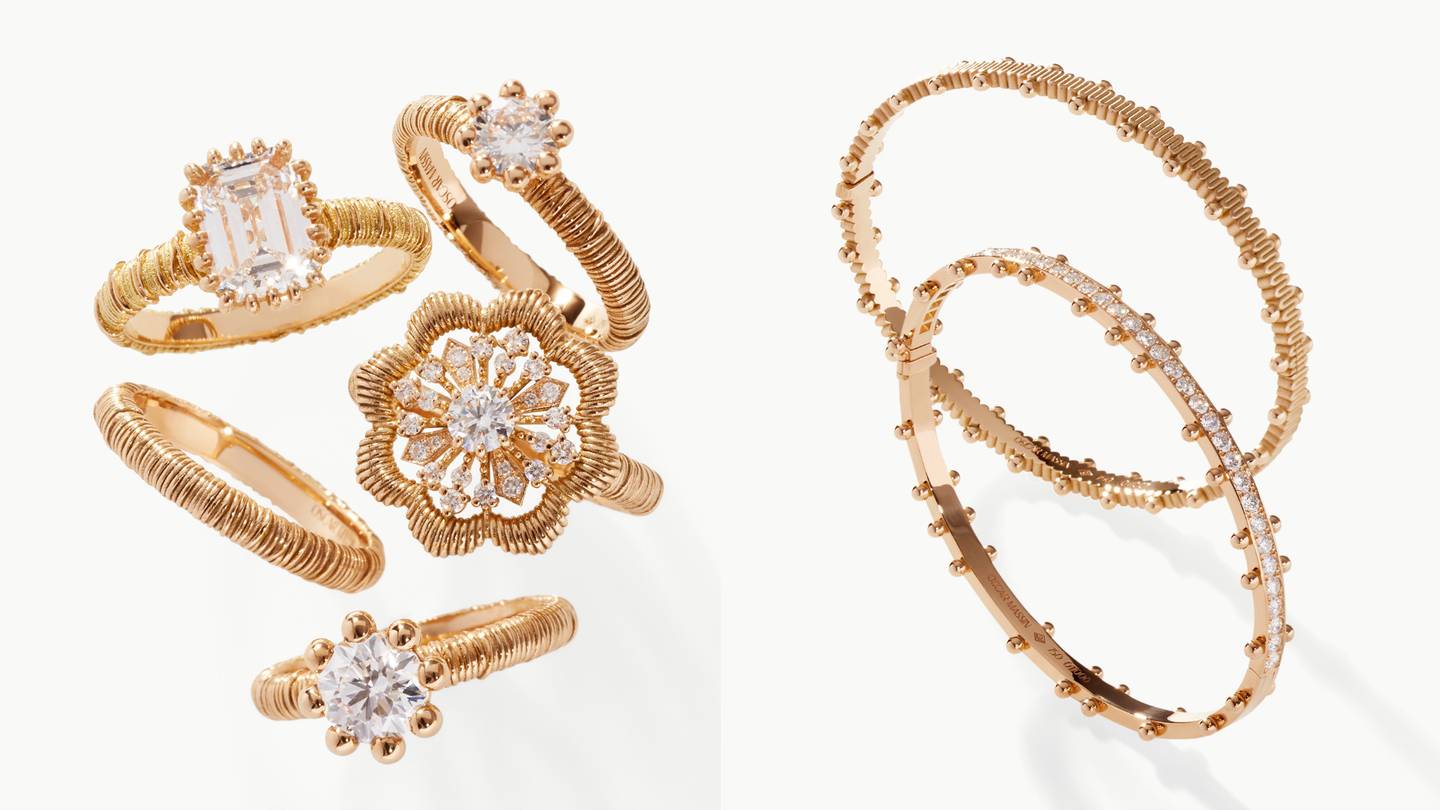 Items from Sandrine de Laage's first collection of fine jewellery for the relaunched Massin brand.