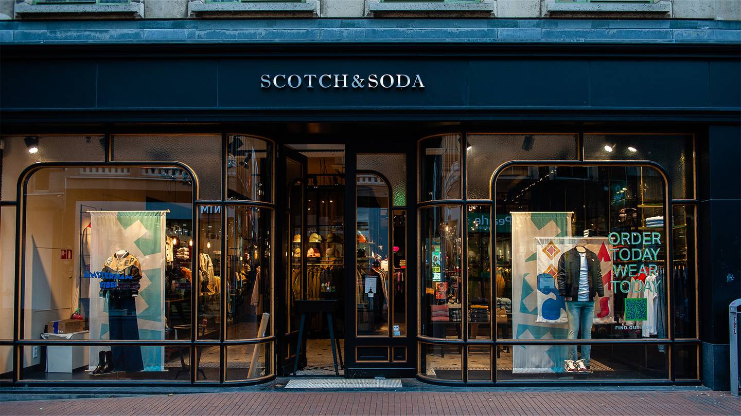 Scotch and Soda storefront.