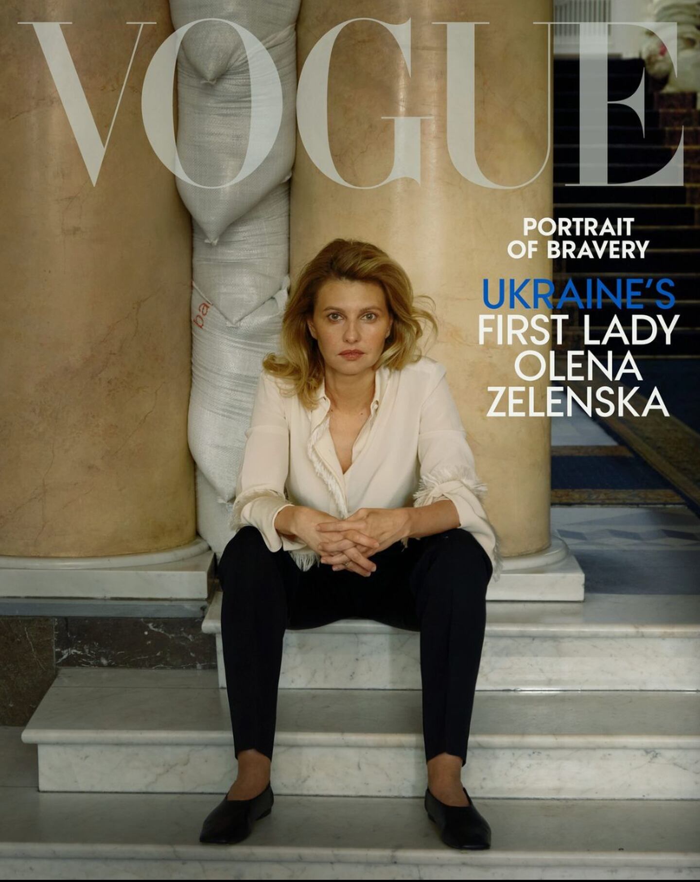 Vogue's digital cover featuring Ukraine's first lady, Olena Zelenska.
