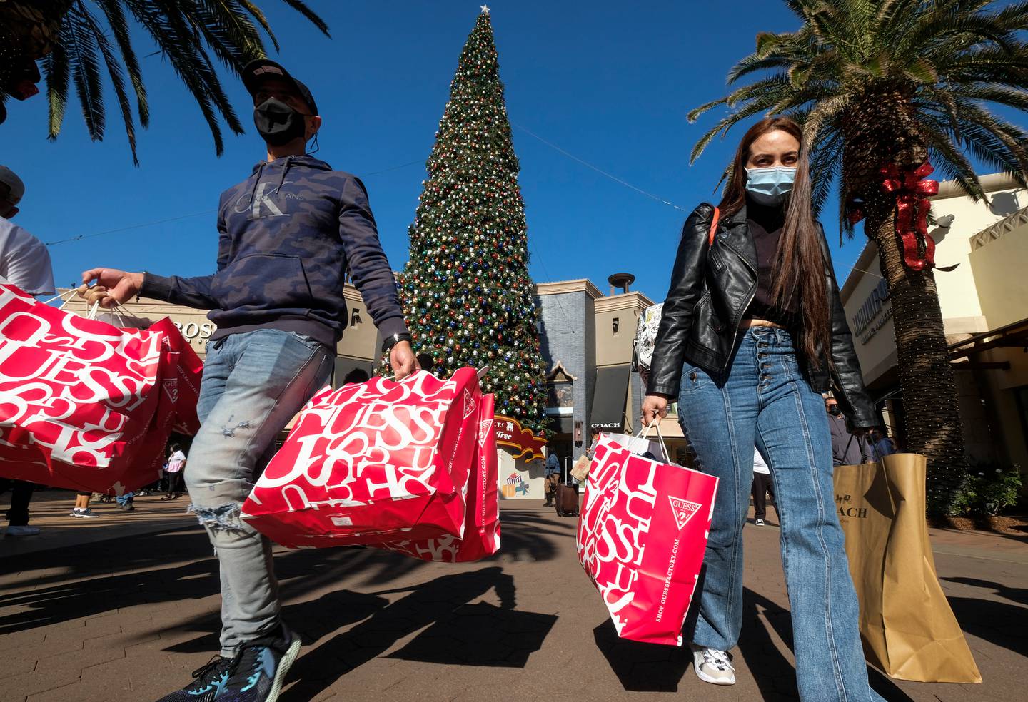 Shoppers at the Citadel Outlets in Commerce, Calif. on Friday, Nov. 27, 2020.