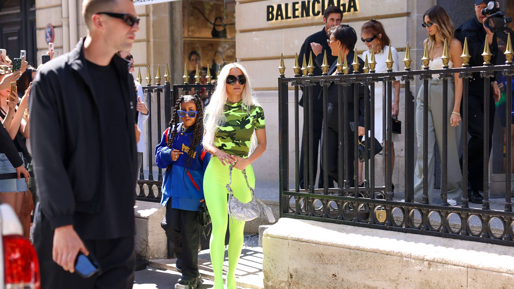 Kim Kardashian outside a Balenciaga store in Paris.