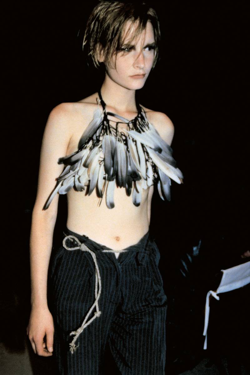 Silhouettes featured in the Ann Demeumelemeester retrospective, Curious Wishes Feathered the Air, at the Stazione Leopolda in Florence.