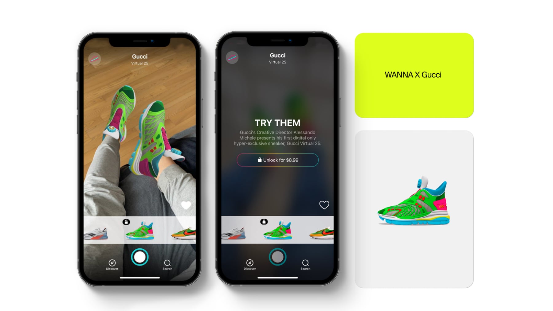Gucci's newest sneaker collaboration with Wanna Kicks App. Courtesy.