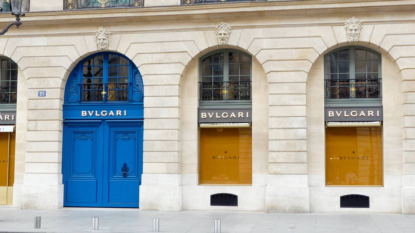 Bulgari store in Paris, France.