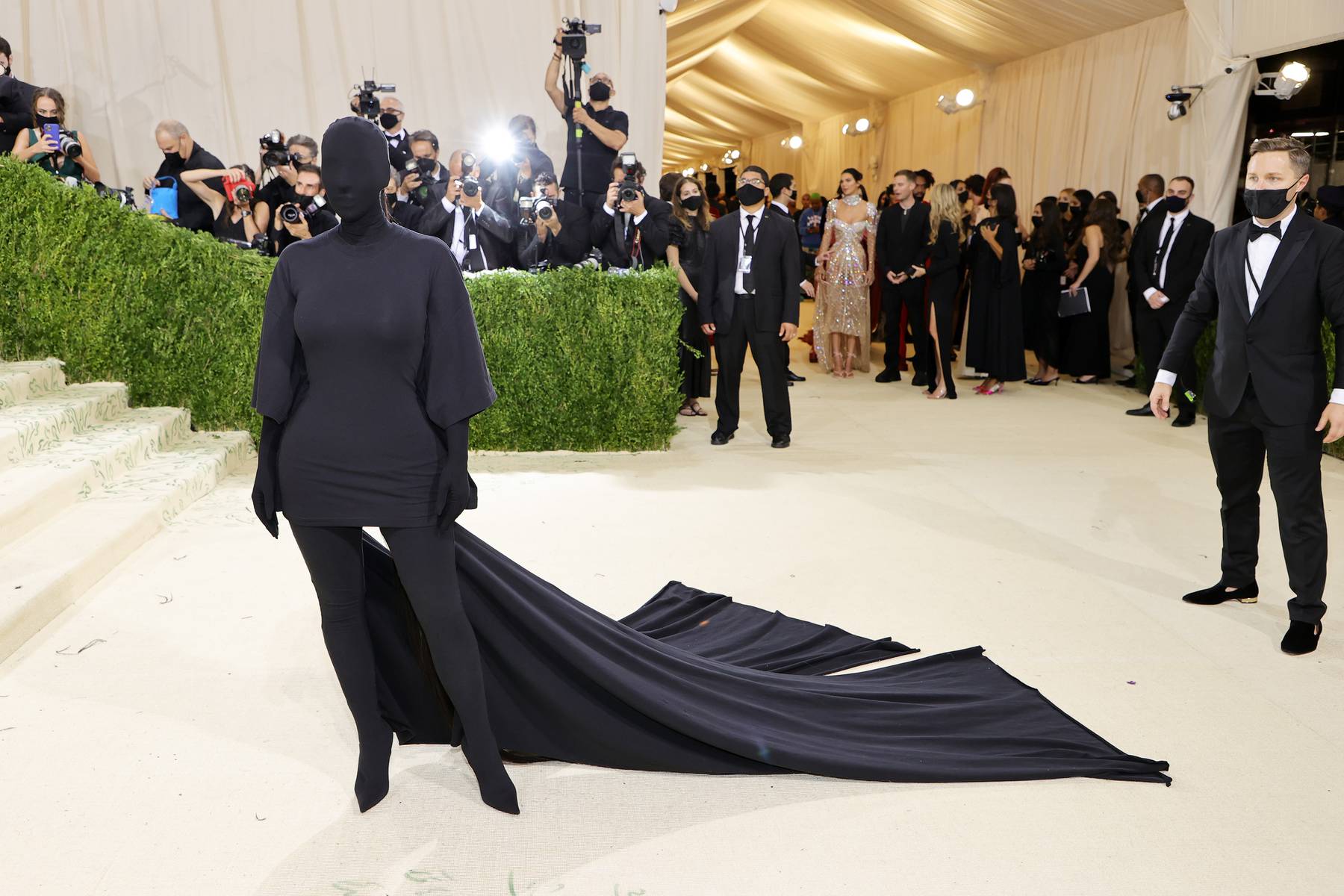 Kim Kardashian at the 2021 Met Gala, wearing custom Balenciaga Couture. Courtesy.