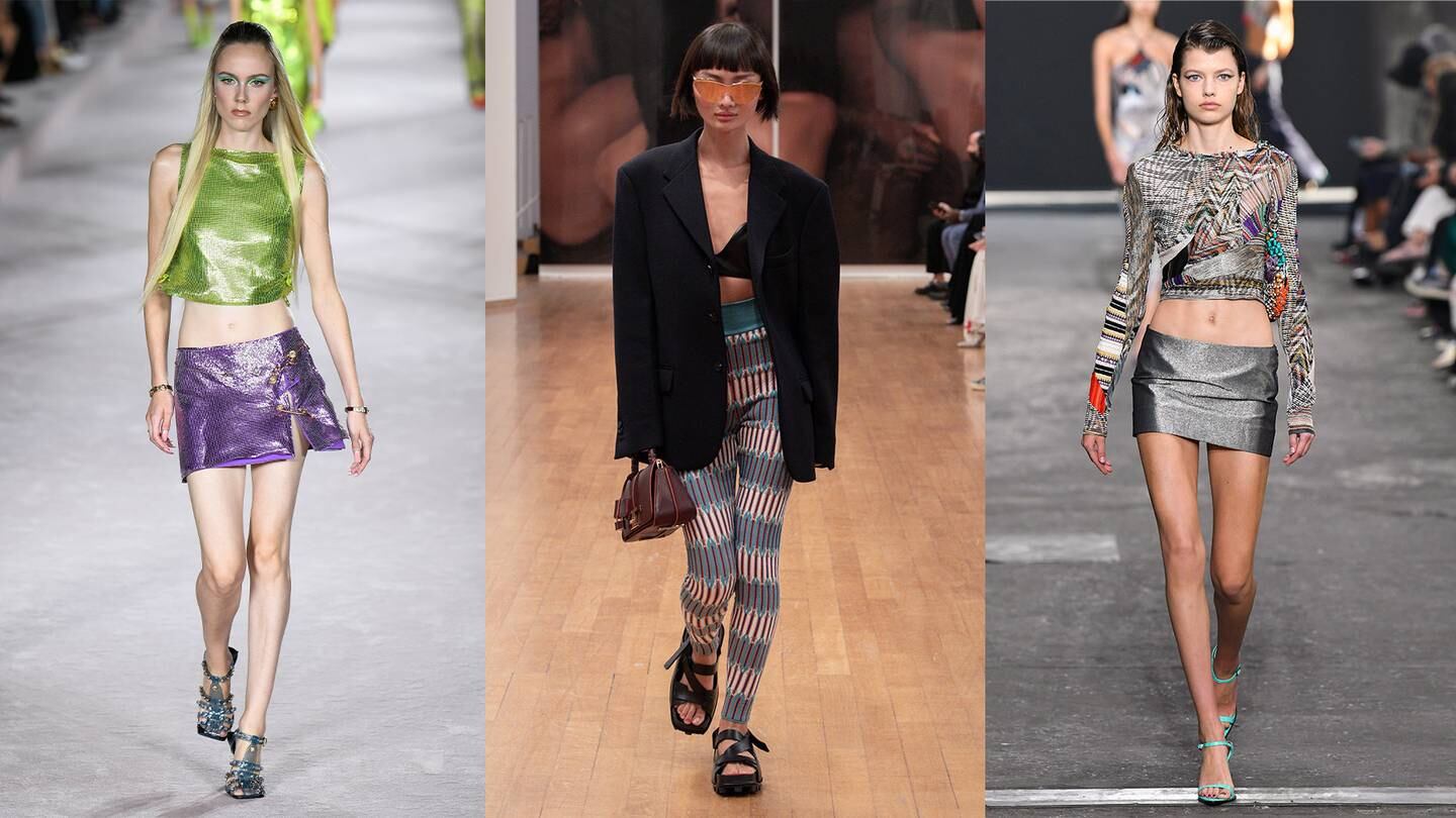 Spring/Summer 2022 looks from Versace, Tod's and Missoni. Courtesy.