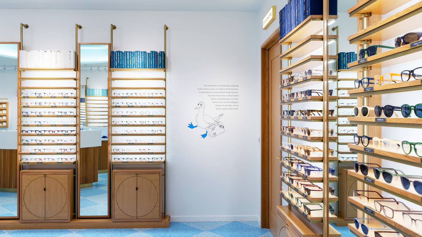 An interior shot of Warby Parker's store on New York City's Upper West Side neighborhood.