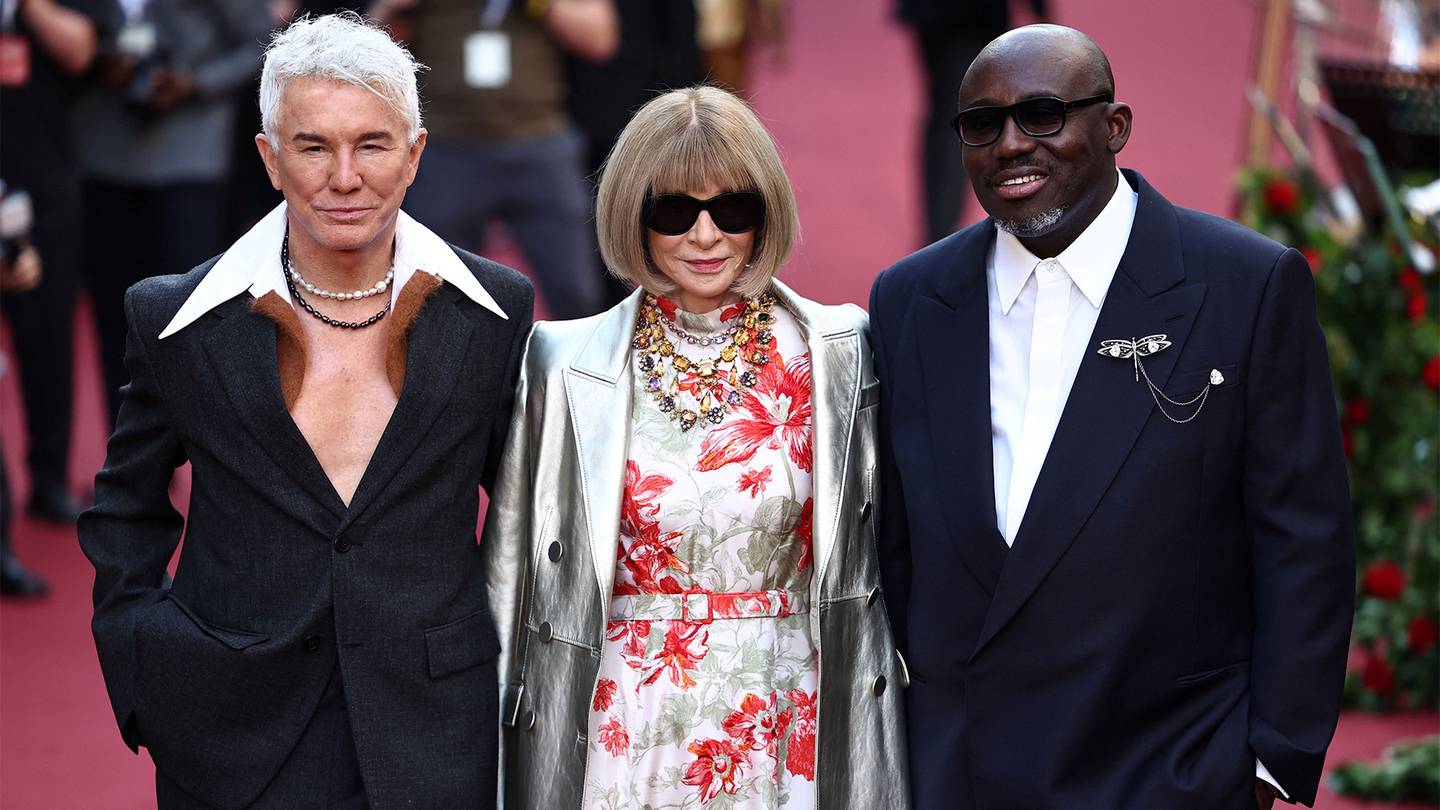 Australian film director Baz Luhrmann, Vogue editor-in-chief Anna Wintour and British Vogue editor-in-chief Edward Enninful attend Vogue World in London.