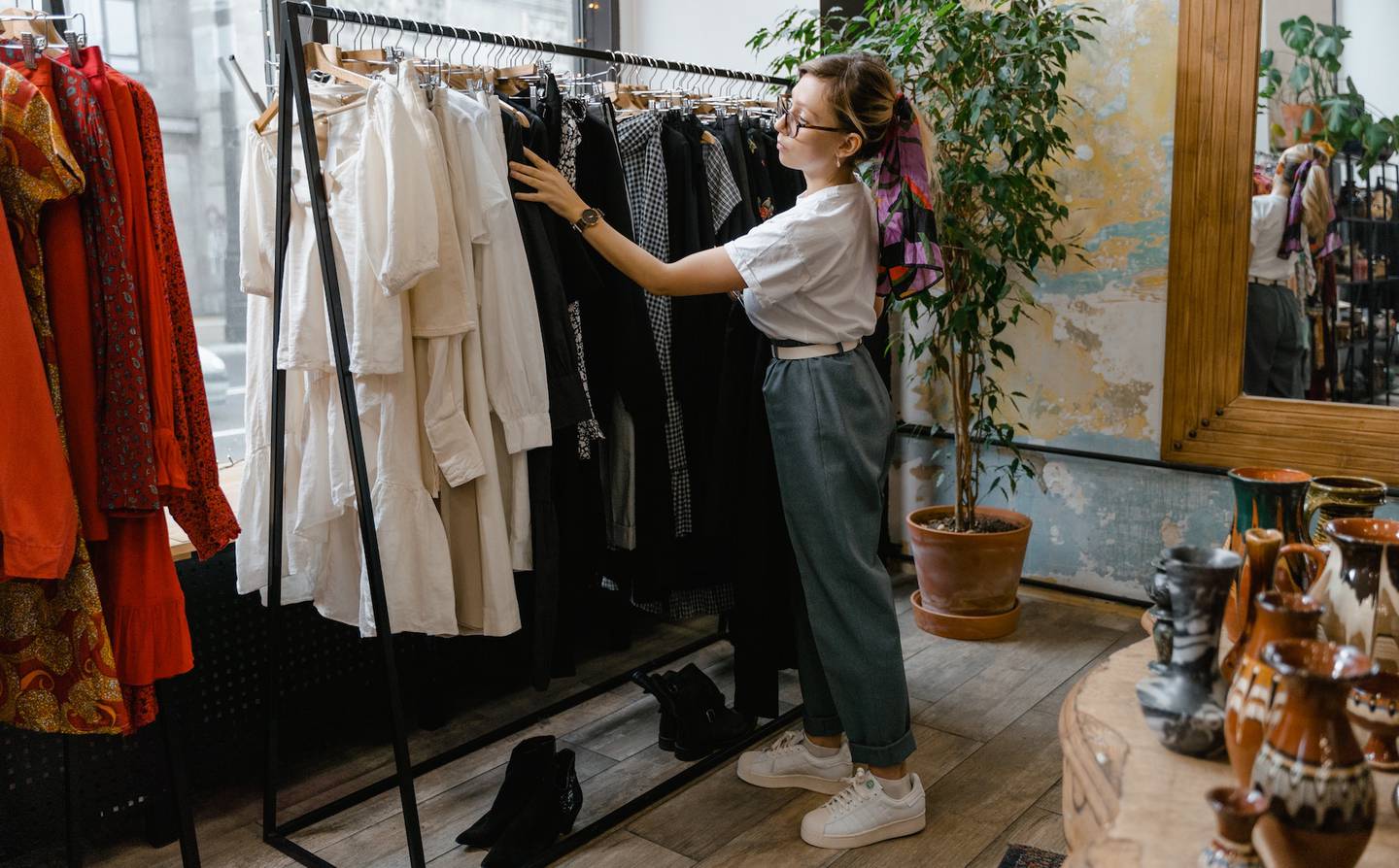 A fashion retail professional at work.