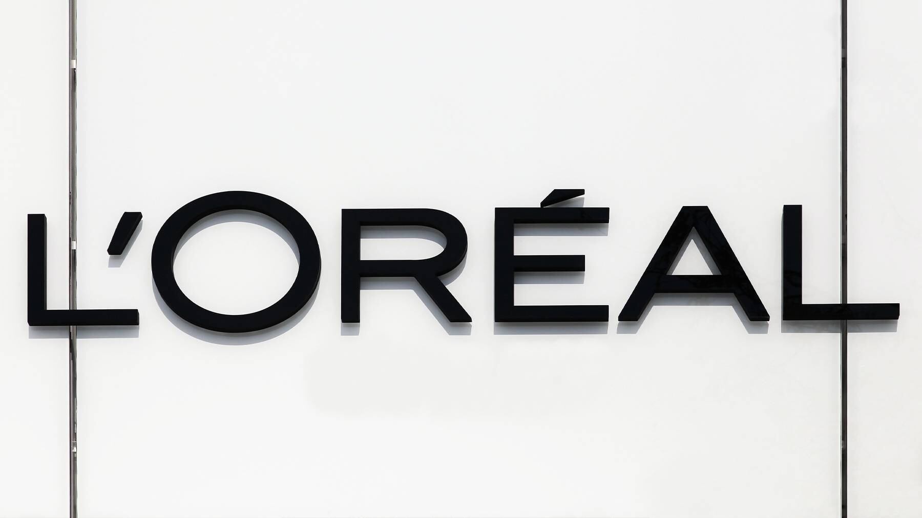 L'Oréal sign on white background.
