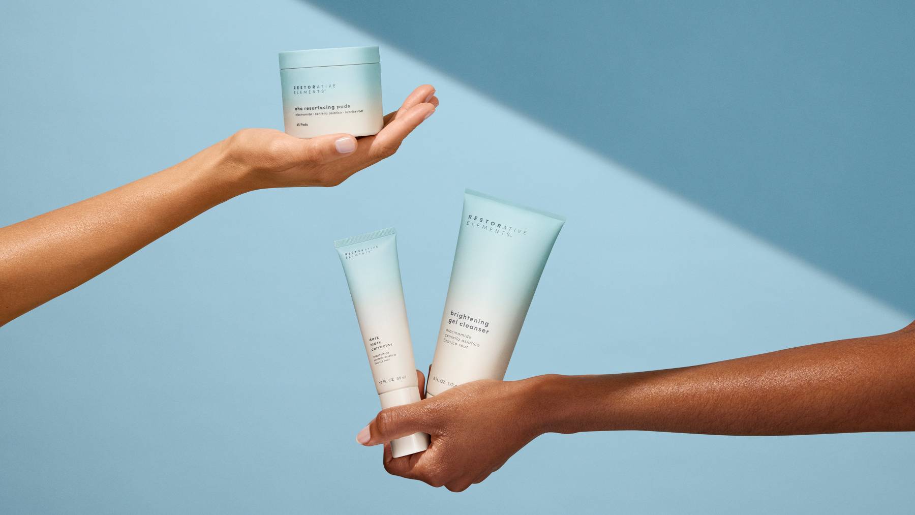 Restorative Elements, one of Alchemee's new brands, sells products meant to target skin discolouration.