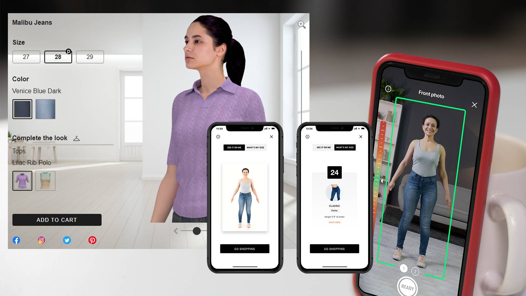 Virtual Fitting room platforms from Perfitly and 3DLook.