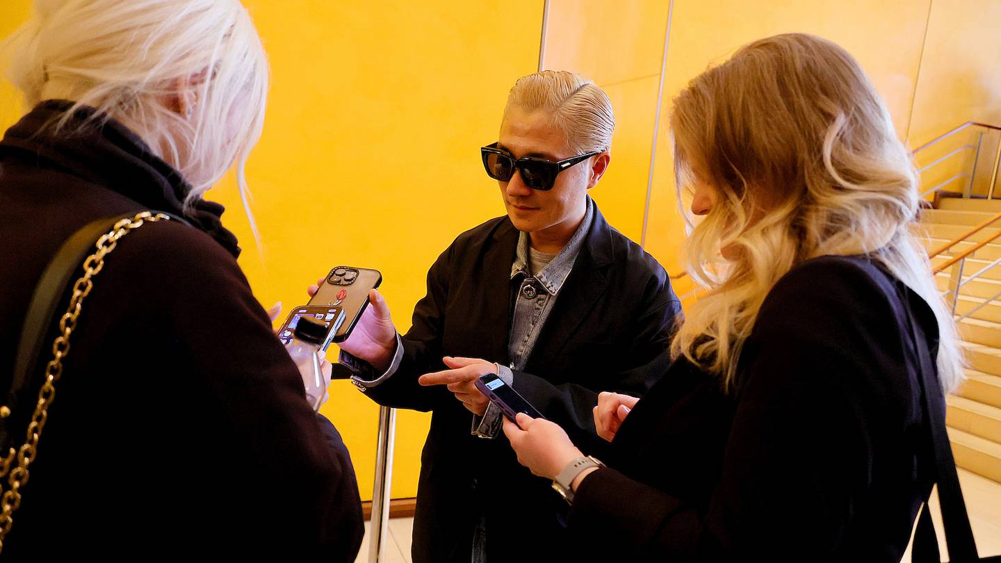 VERBAL, Chief Executive and Artist, AMBUSH®, talking to attendees of The BoF Professional Summit at The Times Center in New York City.