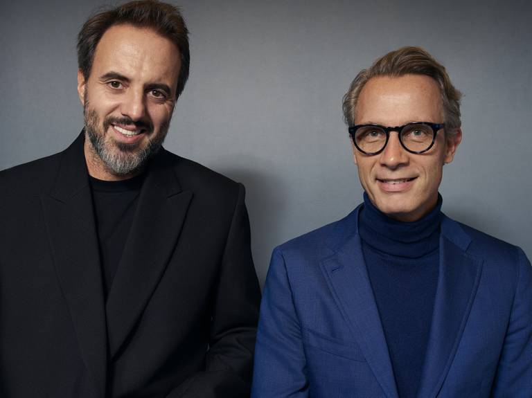 Farfetch CEO and José Neves and Neiman Marcus Group CEO Geoffroy van Raemdonck.