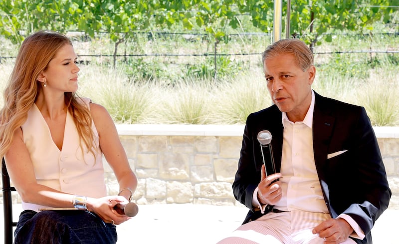 BoF's director of content strategy, Alice Gividen, and Clinuvel CEO, Dr. Philippe Wolgen.