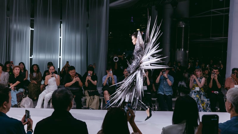 Kit Wan Studios' “Mutant // Mythology” collection was presented at the “Elites” fashion show at Centrestage 2026 in Hong Kong.