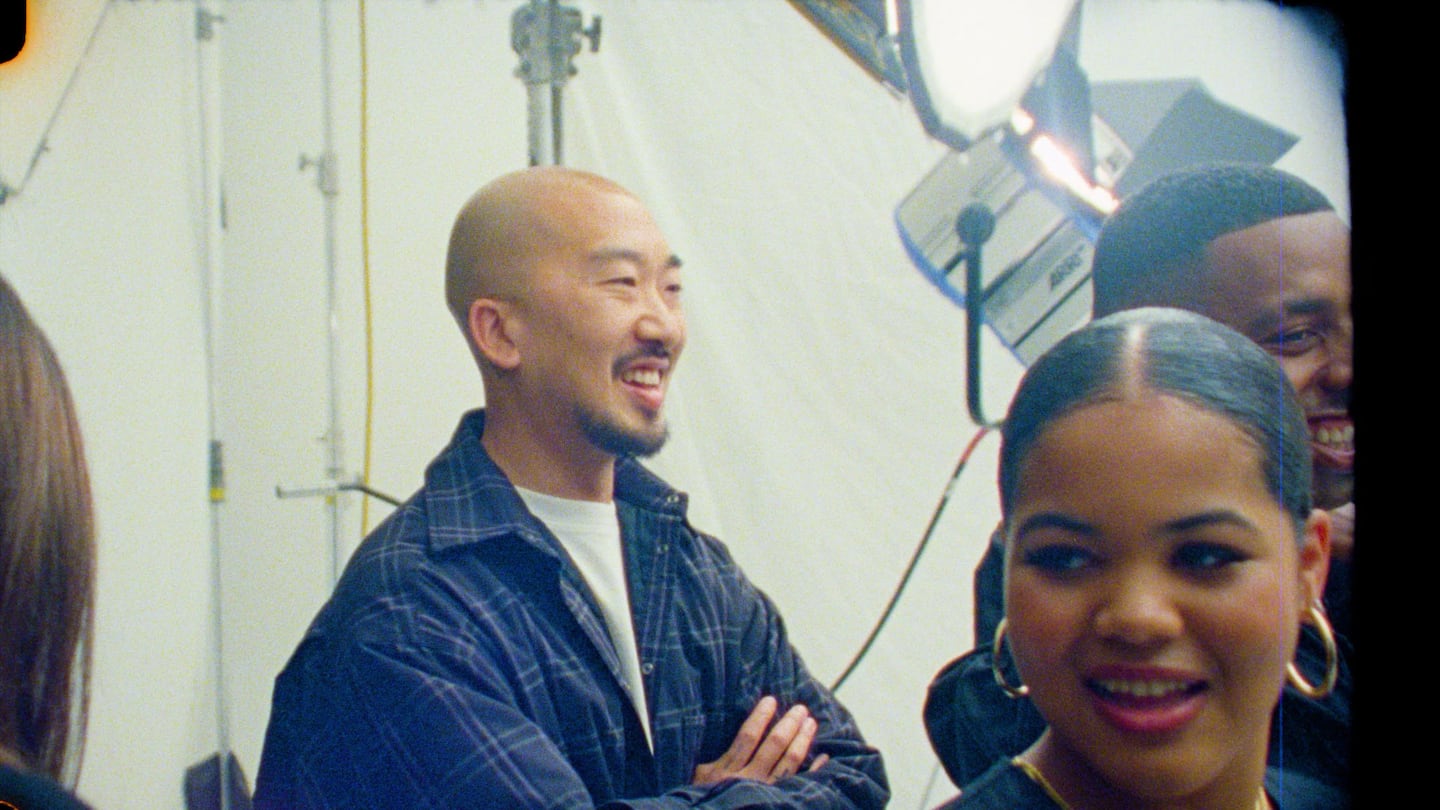 Calvin Leung, head of creative at Gap, on set for the Spring 2024 campaign Linen Moves